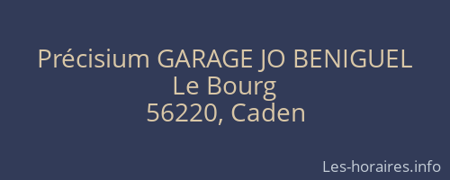 Précisium GARAGE JO BENIGUEL