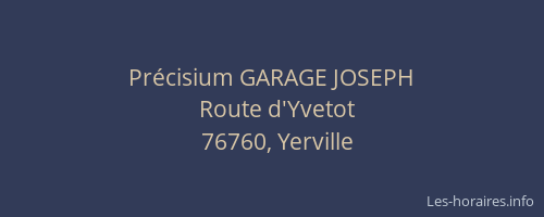 Précisium GARAGE JOSEPH