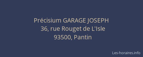 Précisium GARAGE JOSEPH