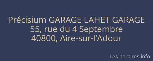 Précisium GARAGE LAHET GARAGE