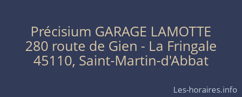 Précisium GARAGE LAMOTTE