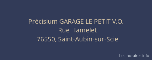 Précisium GARAGE LE PETIT V.O.