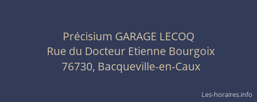 Précisium GARAGE LECOQ