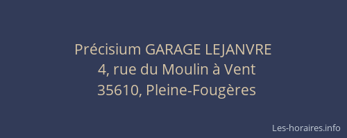 Précisium GARAGE LEJANVRE