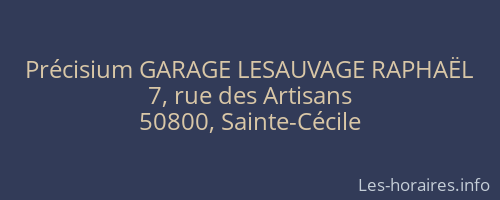 Précisium GARAGE LESAUVAGE RAPHAËL