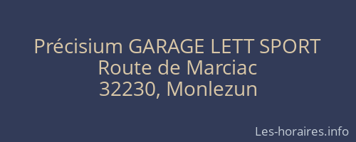Précisium GARAGE LETT SPORT