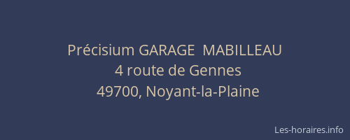 Précisium GARAGE  MABILLEAU