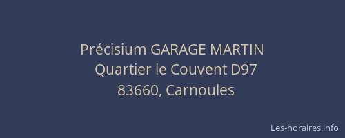 Précisium GARAGE MARTIN