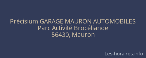 Précisium GARAGE MAURON AUTOMOBILES