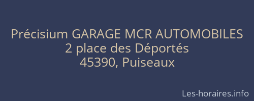 Précisium GARAGE MCR AUTOMOBILES