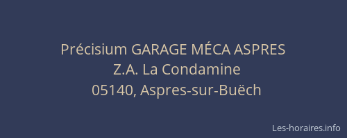 Précisium GARAGE MÉCA ASPRES