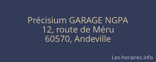 Précisium GARAGE NGPA