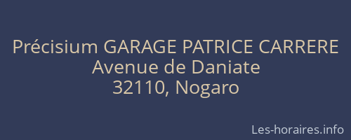 Précisium GARAGE PATRICE CARRERE
