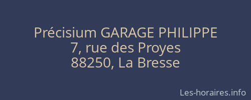 Précisium GARAGE PHILIPPE