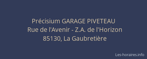 Précisium GARAGE PIVETEAU
