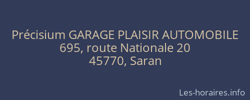 Précisium GARAGE PLAISIR AUTOMOBILE