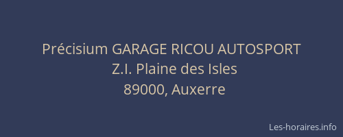 Précisium GARAGE RICOU AUTOSPORT