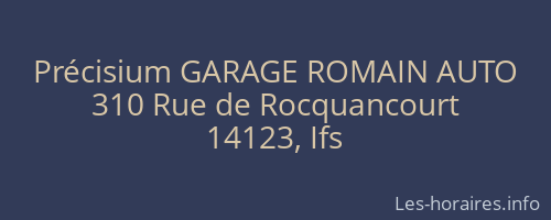 Précisium GARAGE ROMAIN AUTO