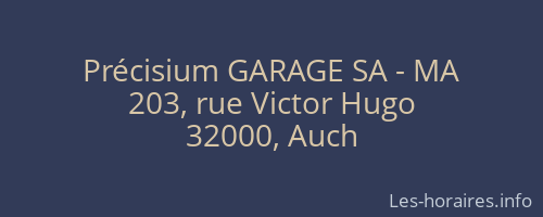 Précisium GARAGE SA - MA