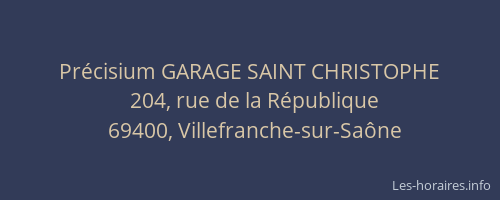 Précisium GARAGE SAINT CHRISTOPHE