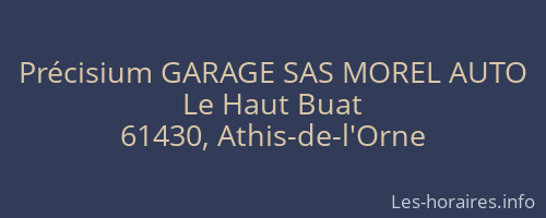 Précisium GARAGE SAS MOREL AUTO