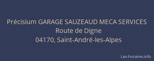 Précisium GARAGE SAUZEAUD MECA SERVICES