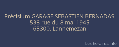 Précisium GARAGE SEBASTIEN BERNADAS