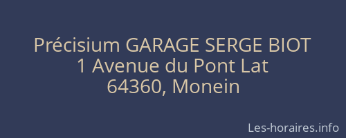 Précisium GARAGE SERGE BIOT