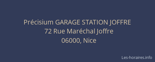 Précisium GARAGE STATION JOFFRE