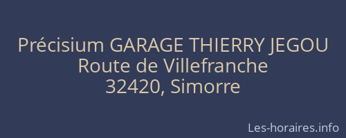Précisium GARAGE THIERRY JEGOU