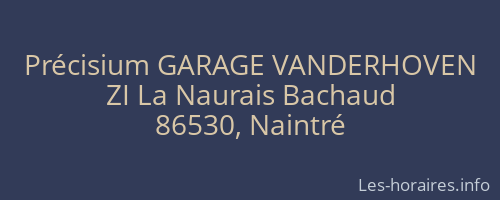 Précisium GARAGE VANDERHOVEN