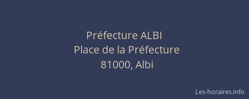 Préfecture ALBI