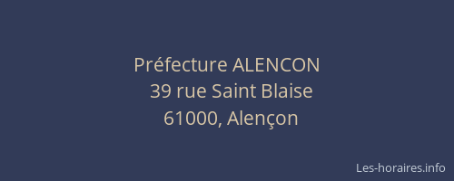 Préfecture ALENCON