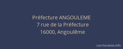 Préfecture ANGOULEME