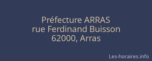 Préfecture ARRAS