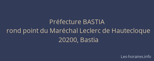 Préfecture BASTIA