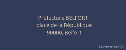 Préfecture BELFORT