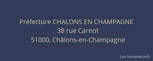 Préfecture CHALONS EN CHAMPAGNE