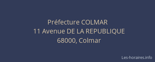 Préfecture COLMAR