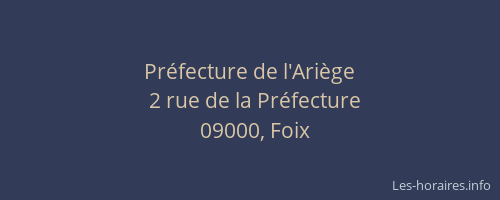 Préfecture de l'Ariège