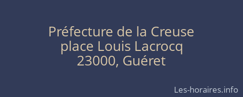 Préfecture de la Creuse