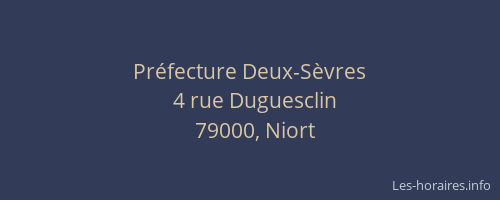 Préfecture Deux-Sèvres