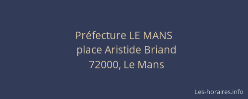 Préfecture LE MANS