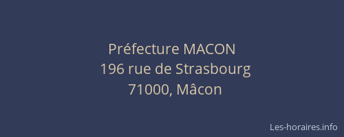 Préfecture MACON