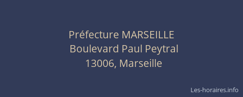 Préfecture MARSEILLE