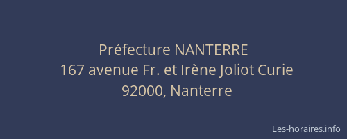 Préfecture NANTERRE