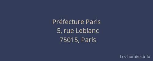 Préfecture Paris