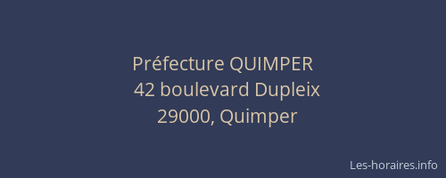 Préfecture QUIMPER