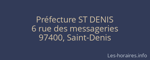 Préfecture ST DENIS