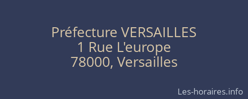 Préfecture VERSAILLES
